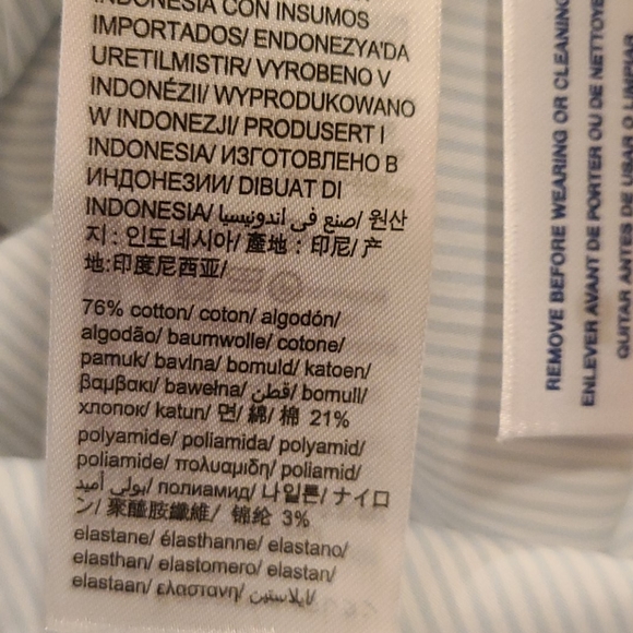 NWT Calvin Klein Blue Strip Button Up Shirt - Picture 10 of 10